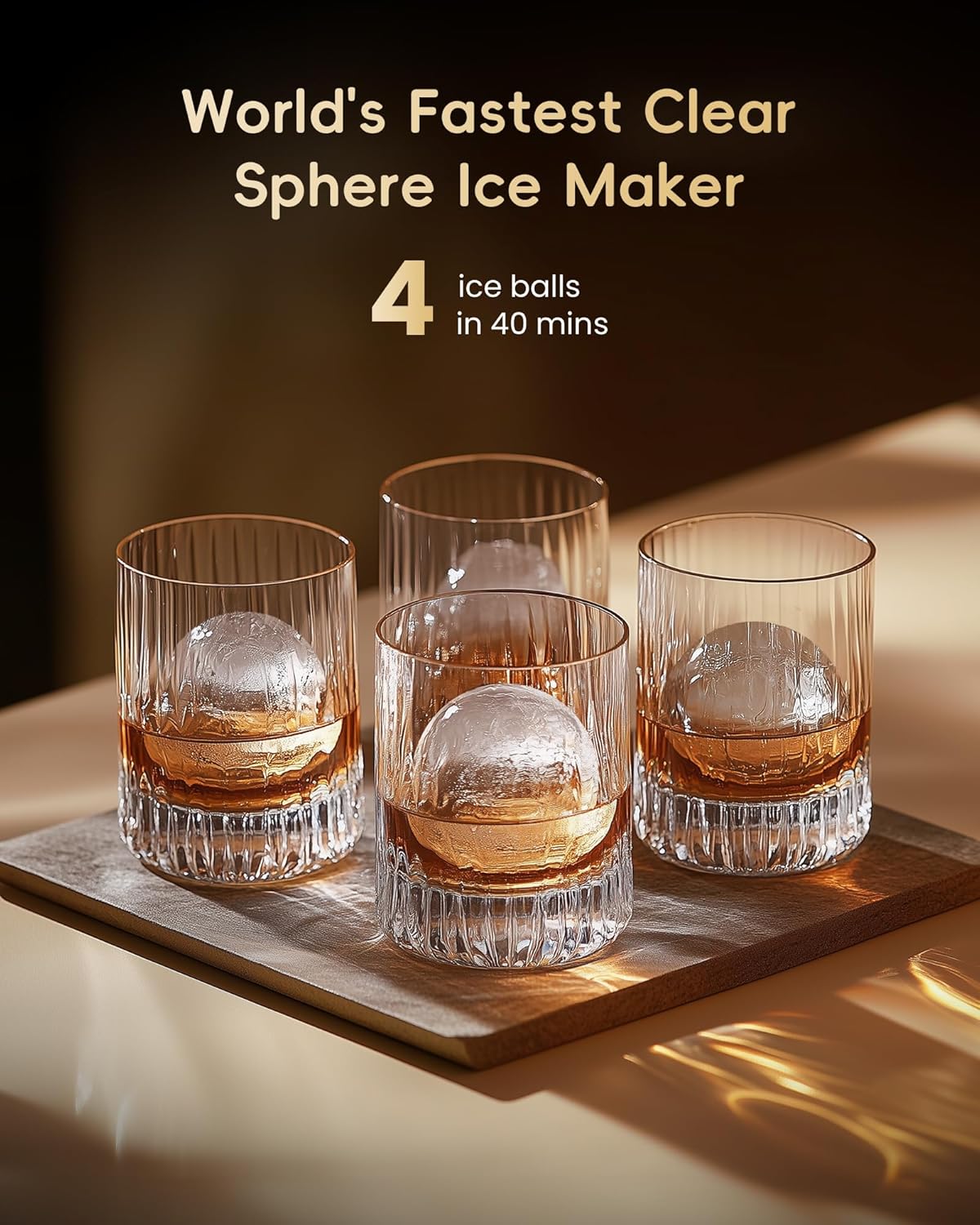 ⭐️ Fast & Easy Clear Ice Ball Maker: Perfect Whiskey Ice in Just 40 Minutes