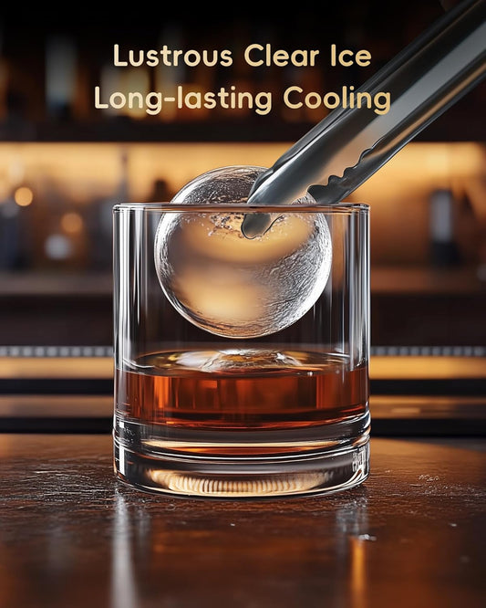 ⭐️ Fast & Easy Clear Ice Ball Maker: Perfect Whiskey Ice in Just 40 Minutes